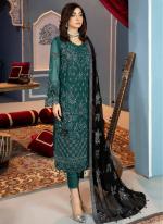 Faux Georgette Green Party Wear Embroidery Work Pakistani Suit